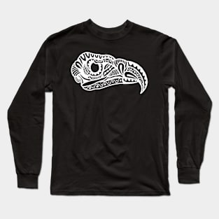 Abstract bird skull white Long Sleeve T-Shirt